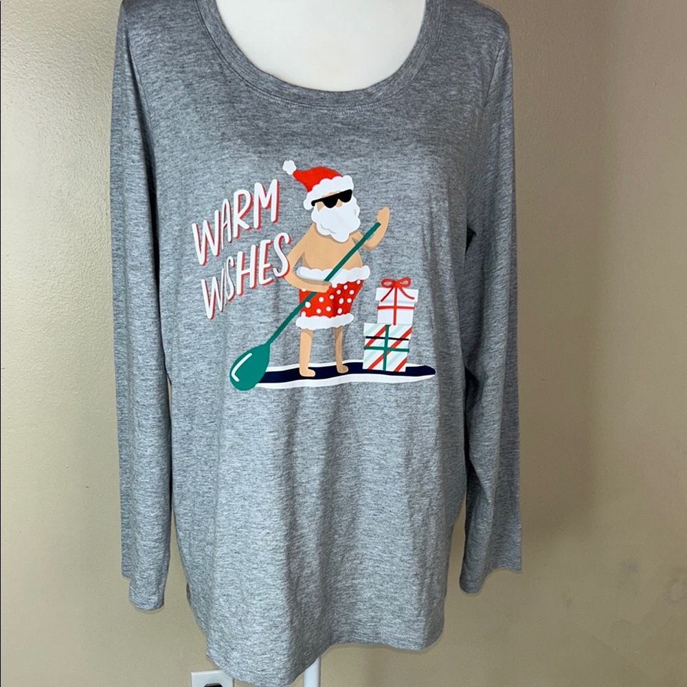 Family Pajamas Gray Winter Graphic Pajama Top
